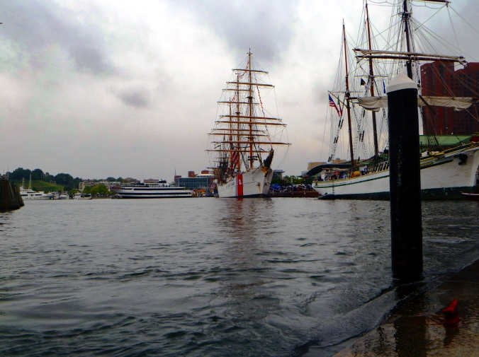 Picture of high water in Baltimore harbor, Maryland